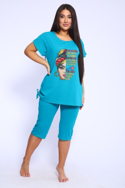 Костюм женский 46655 - изумрудный (НТ)