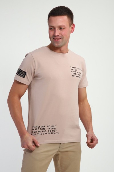 Футболка мужская 052 - бежевый (НТ)