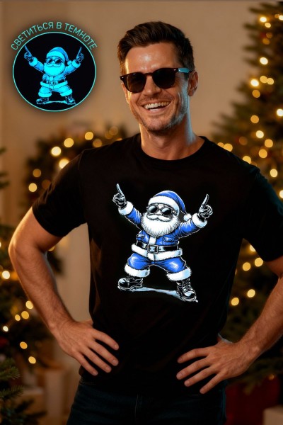 8581 футболка унисекс - черный+дедМ синий (НТ)