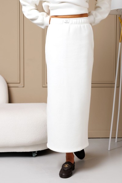 Юбка длинная макси с разрезом 388MLK - белый (НТ)