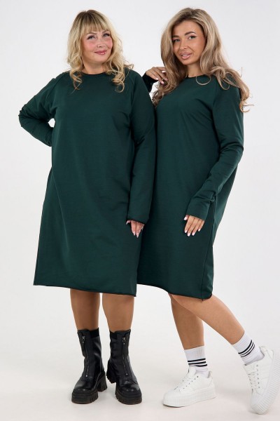 Платье футер-реглан - зеленый (НТ) Платье футер-реглан - зеленый (НТ)