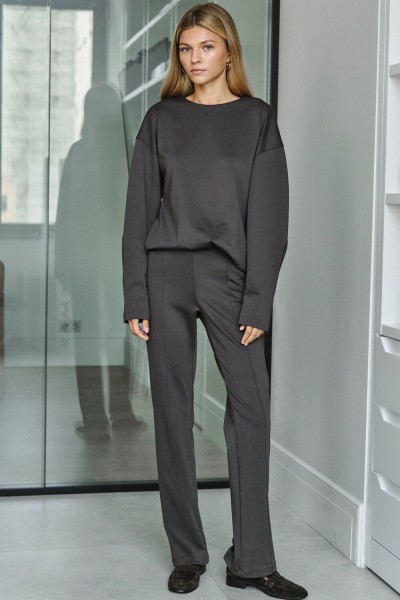 Костюм с брюками офисный - коричневый (НТ)