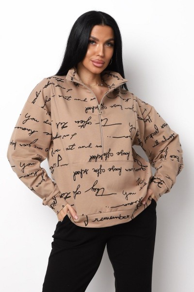 Толстовка зип женская ХЗ01 - буквы (НТ) Толстовка зип женская ХЗ01 - буквы (НТ)