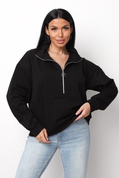 Толстовка зип женская ХЗ01 - черный (НТ) Толстовка зип женская ХЗ01 - черный (НТ)