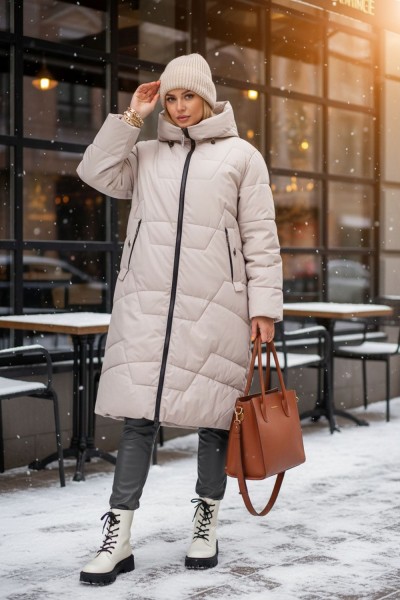 Зимняя куртка, большие размеры арт.6679-1 - бежевый (НТ) Зимняя куртка, большие размеры арт.6679-1 - бежевый (НТ)