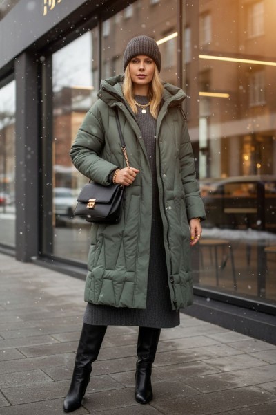 Зимняя куртка удлиненная, арт.28117 - бирюзовый (НТ) Зимняя куртка удлиненная, арт.28117 - бирюзовый (НТ)