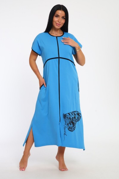 Халат на молнии Tropic - голубой (НТ) Халат на молнии Tropic - голубой (НТ)