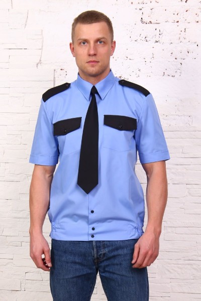 0213 Рубашка охранника - голубой (НТ)
