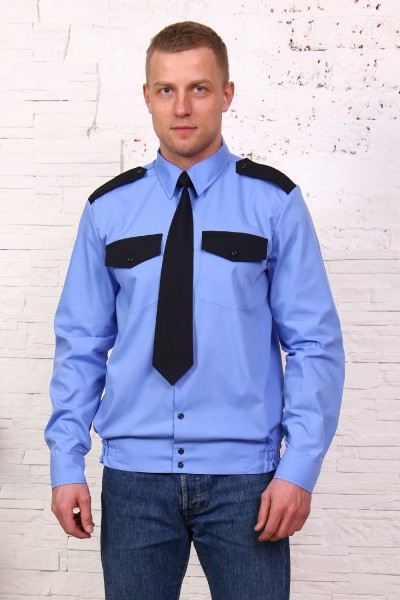 0214 Рубашка охранника - голубой (НТ)