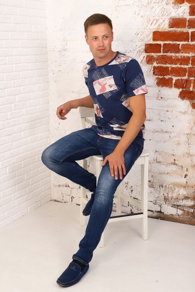 Футболка 15024 - индиго (НТ)