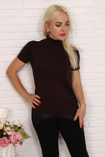 Водолазка 17507 с коротким рукавом - шоколад (НТ)