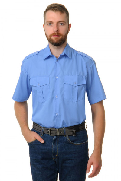 Рубашка охранника  короткий рукав голубая (SAIL)