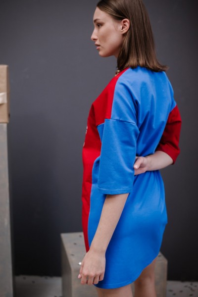 Платье П 788 красный+синий (НЖ)