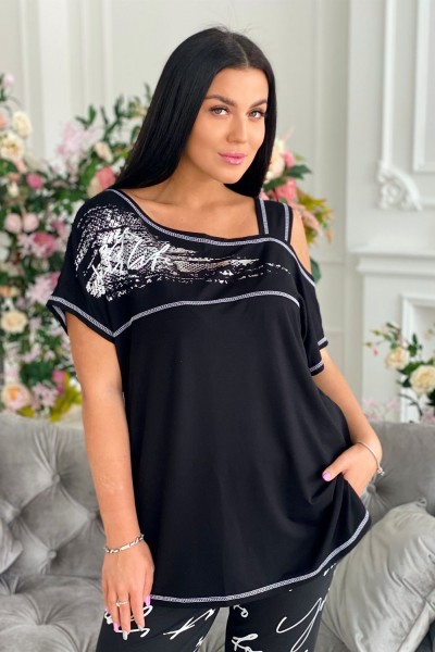 Туника 9042 - черный (НТ)