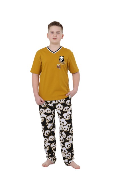 Пижама детская для мальчика  - Панда 1633.К песочный  (ОТ)