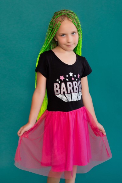 Платье 22764 Barbie кор. рукав - фуксия (НТ)