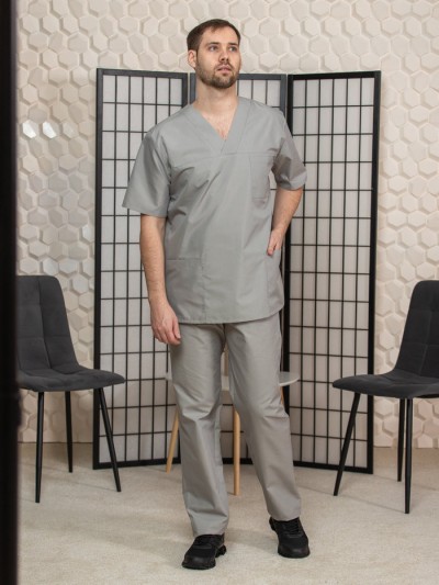 Костюм медицинский хирург серый - мужской М-150 Тиси (ИМ)