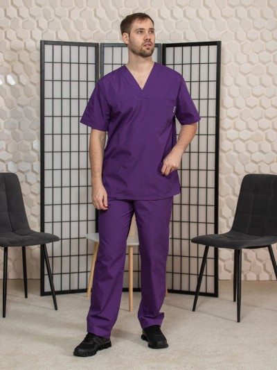 Костюм медицинский хирург фиолет - мужской М-150 Тиси (ИМ)