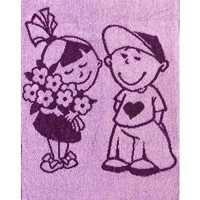 Полотенце махровое 30х60 Когда счастливы вместе (фиолетовый) 4766 (И.Т)