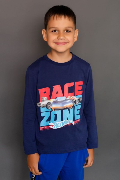 Футболка 22752 Hot Wheels дл. рукав - темно-синий (НТ)