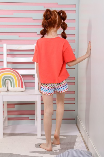 Пижама для девочки Сердечки-2 коралл (ВИТ)