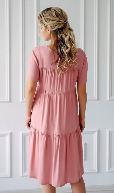 Платье - Дебора короткое розовое  (БТ)