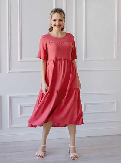 Платье - Дебора длинное красное  (БТ)