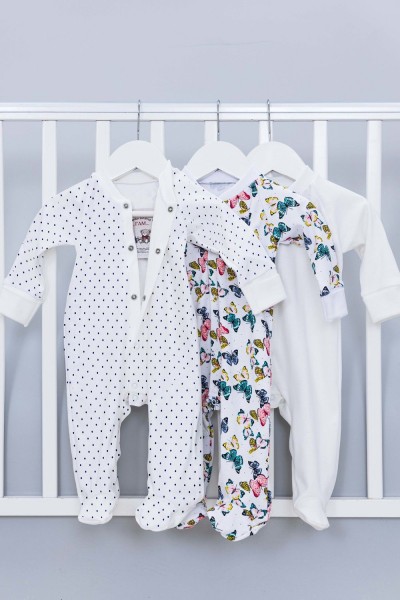 1220 Набор Комбинезонов для девочек (интерлок) - белый (НТ) 1220 Набор Комбинезонов для девочек (интерлок) - белый (НТ)