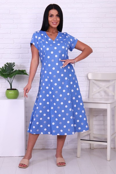Платье 6752 - голубой горох (НТ)