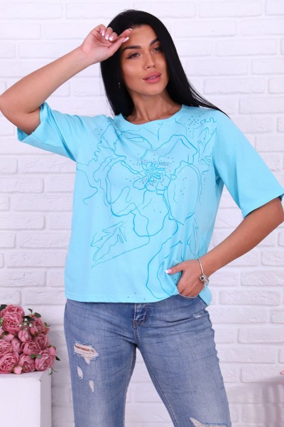 Футболка 4493 - бирюза (НТ) Футболка 4493 - бирюза (НТ)