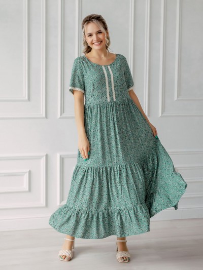 Платье - Евдокия зеленый   (БТ)