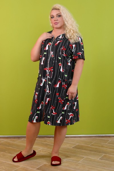 Халат 15342 - черный (НТ)