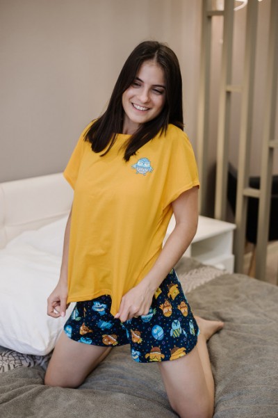 Женская пижама ЖП 022 (желтый+совята) (НЖ)