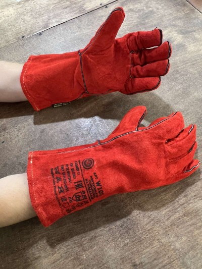 Перчатки Крага с кевларовой нитью красные  ( упаковка 1 пара )
