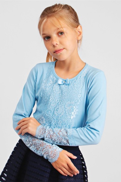Блузка для девочки SP62999 - голубой (НТ)