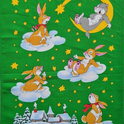 Полотенце рогожка  45Х60см - Звездные кролики (уп. 10шт)