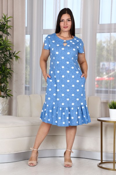 Платье 7271 - голубой горох (НТ)