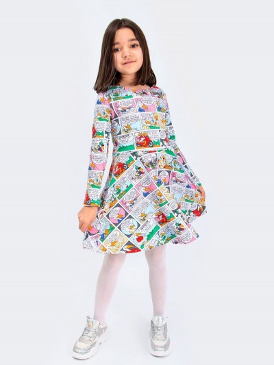Платье трикотажное для девочки SP5915-26 - комбинированный (НТ)