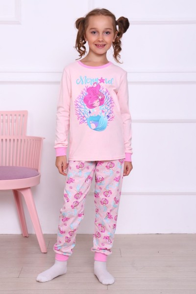Пижама Русалка длинный рукав детская - розовый (НТ)