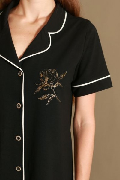 Халат-Рубашка 151631 черный  (ZR)