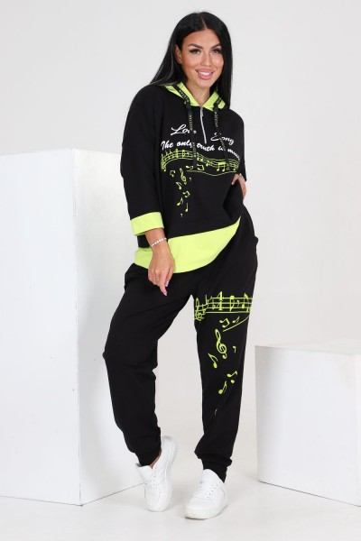 Костюм 46542 - черный+салатовый (НТ) Костюм 46542 - черный+салатовый (НТ)