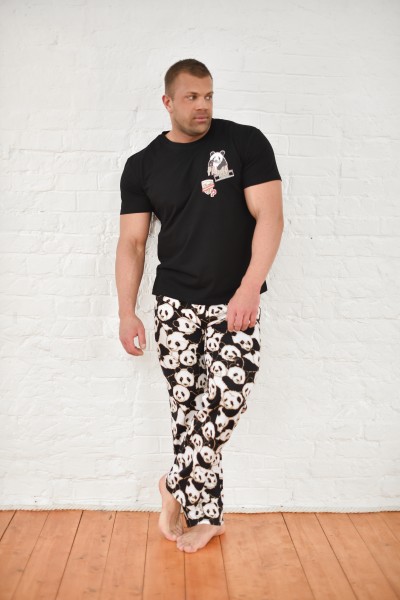Пижама брюки - Панда 2 1843.К черный (ОТ)