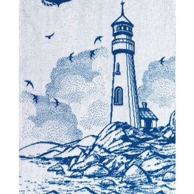 Полотенце махровое 50Х90 - Морской маяк 4472 голубой (ИТ)