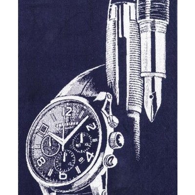 Полотенце махровое  70Х140 - Часы 1970 темно-синий (ИТ)