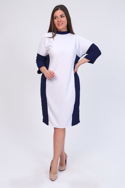 Платье 52254 - синий, белый (НТ)