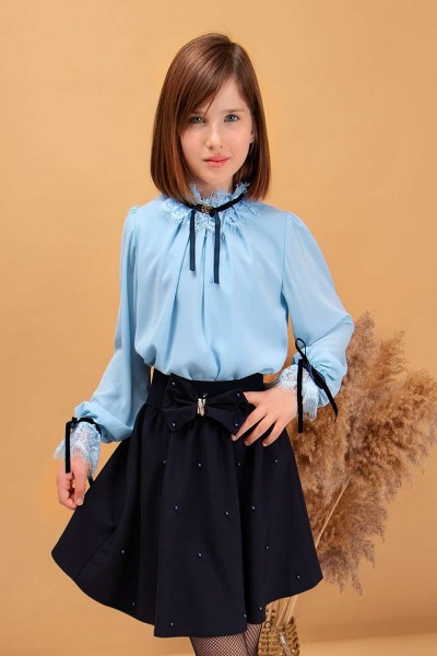 Блузка для девочки SP0303 - голубой (НТ)