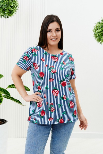 Футболка 9066 - розы (НТ)