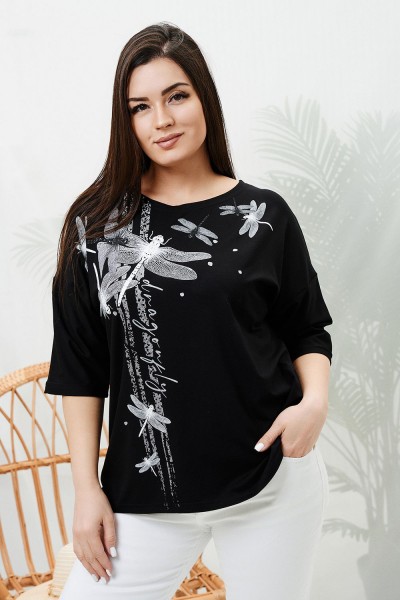 Туника 9185 - черный (НТ)