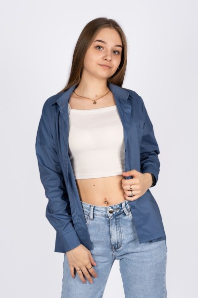 Джемпер (рубашка) женский 6359 - джинс (НТ)