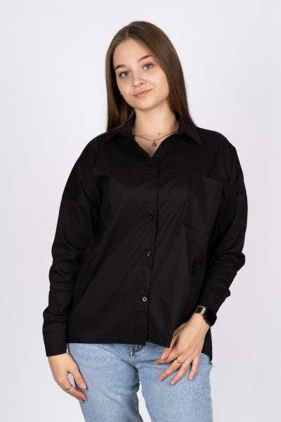 Джемпер (рубашка) женский 6359 - черный (НТ)